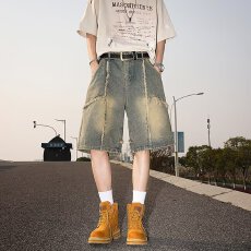 男士宽松破洞牛仔短裤 夏季时尚休闲款