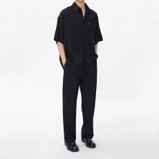 批发夏季简约白色短袖衬衫<b class='q'>男士</b>透气时尚休闲衬衣潮流百搭<b class='q'>上衣</b>