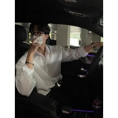 时尚黑色长袖衬衫男士休闲商务上衣潮流百搭秋冬款