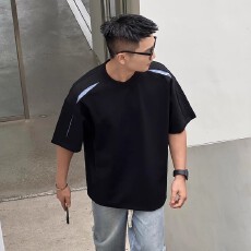 男士白色短袖T恤 舒适休闲运动风 吸汗透气百搭款