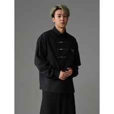 清新简约男士衬衫时尚休闲长袖口袋设计百搭舒适透气装扮