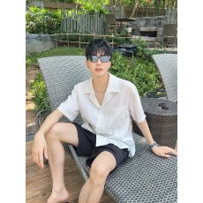 时尚休闲男士衬衫短袖简约百搭舒适透气夏季潮流上衣