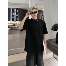 时尚简约黑色T恤男士宽松百搭夏季短袖上衣休闲打底衫
