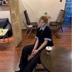 批发时尚潮流<b class='q'>翻领</b>短袖<b class='q'>T</b><b class='q'>恤</b><b class='q'>男士</b>休闲百搭优雅设计透气舒适面料