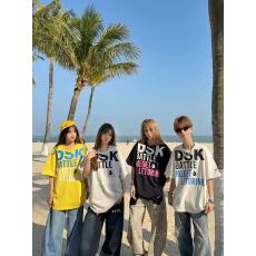 批发时尚个性宽松T恤简约潮流舒适<b class='q'>夏</b>季新品男女同款休闲短袖上衣