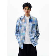 批发时尚格子<b class='q'>衬衫</b><b class='q'>男</b>士休闲<b class='q'>长袖</b>秋季上衣百搭舒适透气简约设计