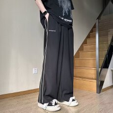 批发时尚休闲裤男宽松直筒休闲运动裤舒适百搭潮流裤子潮牌设计