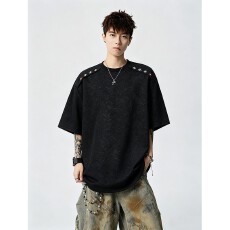 批发时尚潮流个性宽松短袖<b class='q'>T</b><b class='q'>恤</b><b class='q'>男</b>夏季休闲Statement图案灰