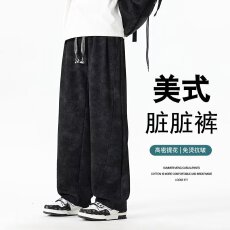 批发舒适透气男士休闲裤宽松设计夏季清爽款高密提花棉质裤子