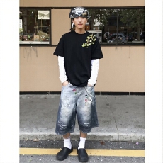 批发创意刺绣潮流男士短袖T恤百搭舒适休闲夏季新品时尚穿搭