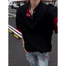 批发时尚男士短袖T恤简约圆领百搭舒适休闲潮流上衣运动服