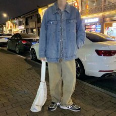 批发潮流<b class='q'>牛仔</b><b class='q'>夹克</b>男士休闲外套宽松时尚青年秋季上衣