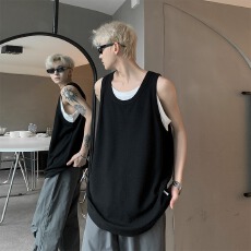 批发时尚简约<b class='q'>男</b>士背心宽松无袖吸湿透气夏季休闲百搭潮流服饰