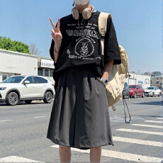 风格休闲舒适短裤男装宽松运动纯色夏季吸汗透气百搭时尚