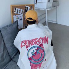 批发潮流艺术印花<b class='q'>衬衫</b><b class='q'>男</b>士宽松休闲上衣时尚个性设计<b class='q'>衬衣</b>