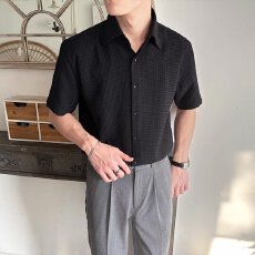 批发简约经典短袖<b class='q'>衬衫</b><b class='q'>男</b>时尚舒适透气商务休闲百搭款