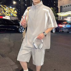 批发休闲<b class='q'>运动</b>套装男士<b class='q'>短袖</b>短裤透气舒适<b class='q'>运动</b>服时尚潮流街头款式