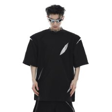 批发宽松黑色T恤时尚<b class='q'>潮</b>流设计透气舒适百搭款男士上衣