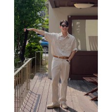 批发简约时尚男士<b class='q'>衬衫</b>透气舒适短袖<b class='q'>衬衣</b>休闲百搭多口袋设计适合春夏