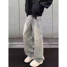 批发时尚牛仔裤宽松破旧设计春<b class='q'>秋</b>必备潮流单品