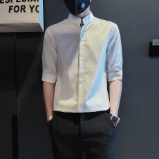 批发男士短袖<b class='q'>衬衫</b>休闲透气修身时尚百搭外套潮流商务上衣