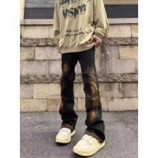 批发时尚个性男士破洞牛仔裤显瘦潮流百搭长裤舒适休闲裤