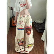 批发时尚个性图案宽松牛仔裤舒适潮流男装休闲装百搭牛仔lijks