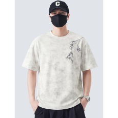 批发简约风格<b class='q'>男士</b>T恤舒适透气时尚印花设计适合休闲日常穿搭