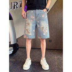 批发时尚破洞花朵短裤<b class='q'>男</b>士休闲牛仔裤舒适透气百搭夏季潮流<b class='q'>裤子</b>