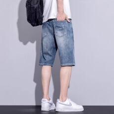 批发时尚休闲<b class='q'>男士</b>牛仔短裤透气舒适宽松版型夏季百搭潮流款式