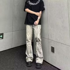 潮流个性男士牛仔裤时尚修身设计潮款百搭长裤舒适透气简约风格