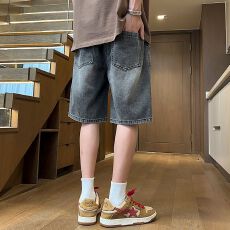 批发时尚百搭破洞牛仔短裤<b class='q'>男士</b>休闲舒适运动款夏季必备潮流裤子
