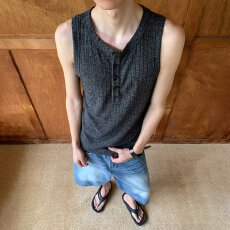 批发男士修身无袖背心针织圆领时尚简约休闲运动装舒适透气百搭