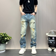 批发时尚破洞牛仔裤男士<b class='q'>潮</b>流街头宽松版型显瘦舒适休闲背带设计