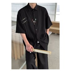 简约时尚短袖衬衫男百搭夏季休闲潮流衬衣清爽透气舒适款
