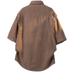 批发<b class='q'>男</b>士宽松<b class='q'>衬衫</b>简约时尚短袖五分袖夏季休闲上衣透气舒适 प्र