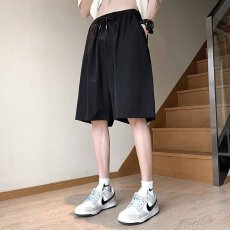 批发男士休闲宽松短裤纯色抽绳设计透气舒适百搭运动风