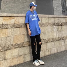 批发时尚修身破洞牛仔裤个性<b class='q'>潮</b>流男士休闲裤运动百搭