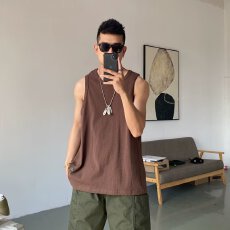 批发百搭<b class='q'>男</b>士无袖背心休闲舒适透气简约时尚日常必备潮流<b class='q'>体恤</b>