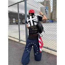 时尚休闲裤宽松透气设计星星图案休闲百搭男士裤子