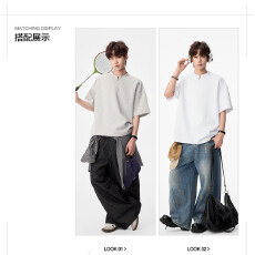 简约百搭黑色T恤男款时尚短袖轻松舒适透气休闲上衣