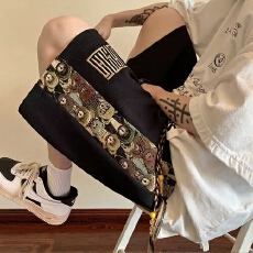 批发个性潮流刺绣<b class='q'>短裤</b><b class='q'>男</b>士夏季宽松运动休闲裤时尚百搭<b class='q'>男</b>装