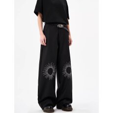 批发时尚休闲宽松裤男士大版型刺绣设计舒适百搭潮流裤子