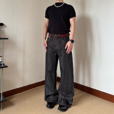 时尚宽松牛仔裤男士休闲百搭潮流型男裤子必备经典设计高品质面
