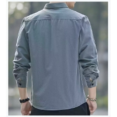批发<b class='q'>男士</b>休闲<b class='q'>长袖</b><b class='q'>衬衫</b>透气舒适修身时尚百搭日常休闲上衣