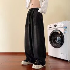 批发宽松休闲裤男士潮流黑色薄款透气舒适百搭<b class='q'>运动</b>长裤