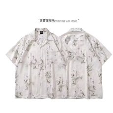 批发清新印花短袖衬衫男士轻盈透气时尚<b class='q'>休闲</b>上衣<b class='q'>商务</b>百搭