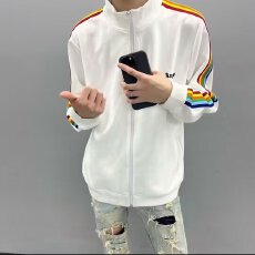 批发时尚<b class='q'>运动</b><b class='q'>夹克</b>男士外套休闲舒适百搭春秋长袖上衣情侣款设计感