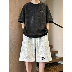 批发简约宽松印花短袖T恤休闲百搭潮流男款夏季上衣