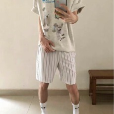 批发时尚条纹短裤透气舒适休闲<b class='q'>男士</b><b class='q'>沙滩裤</b>夏季必备轻便款式